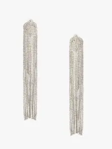 Kazo Silver-Plated Contemporary Drop Earrings