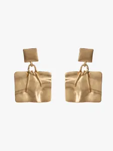 Kazo Gold-Plated Contemporary Drop Earrings