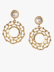 Kazo Gold-Plated Contemporary Drop Earrings