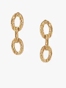 Kazo Gold-Plated Contemporary Drop Earrings