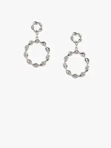 Kazo Silver-Plated Contemporary Drop Earrings