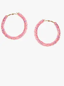 Kazo Pink Contemporary Hoop Earrings