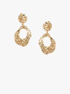 Kazo Gold Plated Contemporary Drop Earrings