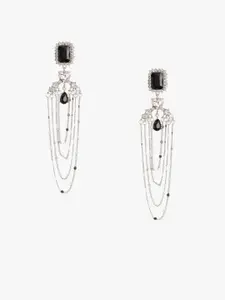 Kazo Silver-Plated Contemporary Drop Earrings