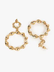 Kazo Gold Plated Contemporary Drop Earrings