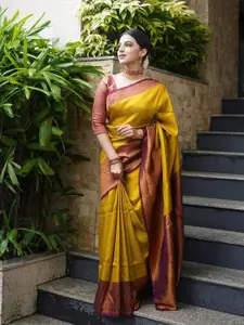 RadadiyaTRD Woven Design Zari Silk Cotton Banarasi Saree