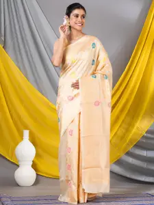 MAHALASA Ethnic Motifs Woven Design Silk Cotton Zari Saree
