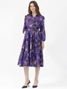 RAREISM Floral Print Fit & Flare Cotton Midi Dress