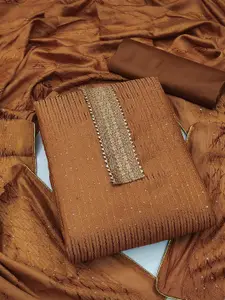 ZEEPKART Embroidered Sequinned Unstitched Dress Material