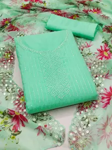ZEEPKART Geometric Embroidered Unstitched Dress Material