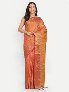 LTS Label Tripti Saxena Floral Woven Design Zari Pure Silk Saree