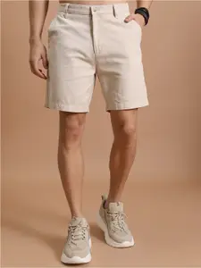 HIGHLANDER Men Beige Cotton Regular Shorts