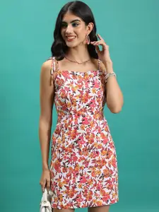 Tokyo Talkies Floral Printed Sleeveless Cotton A-Line Dress