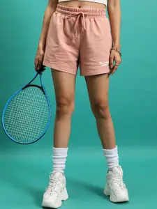Tokyo Talkies Women Nude-Coloured Relaxed Fit Mid-Rise Sports Shorts