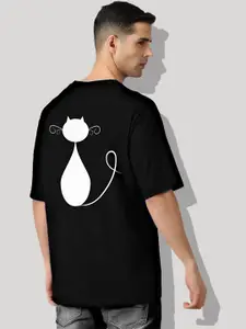 Elibolz Cats Printed Oversized Cotton T-shirt