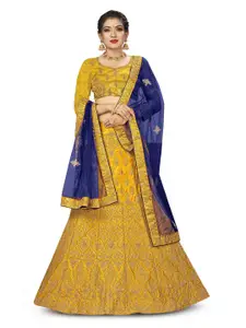 MANVAA Embroidered Thread Work Semi-Stitched Lehenga & Unstitched Blouse With Dupatta