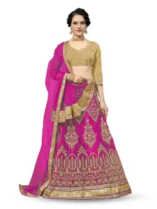 MANVAA Embroidered Thread Work Semi-Stitched Lehenga & Unstitched Blouse With Dupatta