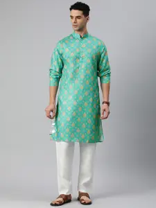 Majestic Man Men Ethnic Motifs Printed Mandarin Collar Kurta