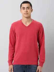 Indian Terrain V-Neck Long Sleeves Cotton Pullover