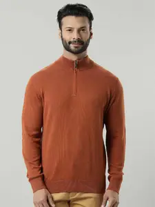 Indian Terrain Mock Collar Long Sleeves Cotton Regular Sweater