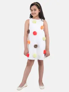 One Friday Girls Pom Pom Embellished A-Line Dress