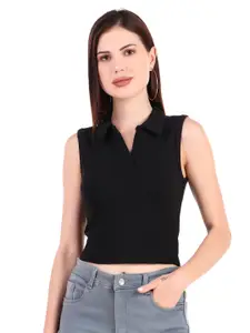 BAESD Sleeveless Crop Shirt Style Top