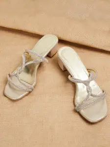 Melange by Lifestyle Embellished Party Block Sandals