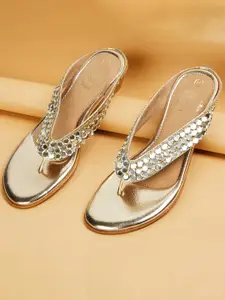 Melange by Lifestyle Embellished Open Toe Wedge Heels