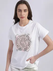 DKNY Typography Printed Round Neck Regular Fit T-shirt