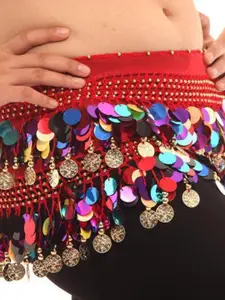 JENNA Embellished Chiffon Belly Dance Hip Scarf