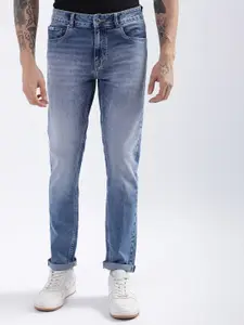 LINDBERGH Men Tapered Fit Low-Rise Heavy Fade Stretchable Jeans