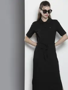 Tommy Hilfiger Solid Sheath Midi Dress With A Side Slit