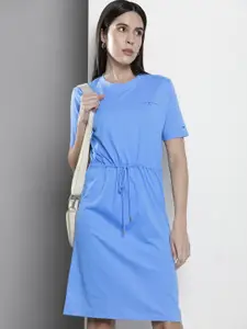 Tommy Hilfiger Solid Pure Cotton A-Line Dress With Tie-ups Detail