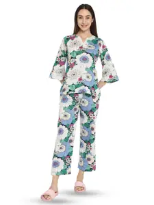 shopbloom Floral Print Pure Cotton Night suit