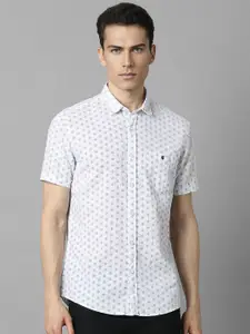 Louis Philippe Jeans Slim Fit Geometric Printed Cotton Casual Shirt