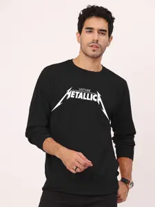 Leotude Typography Printed Fleece Pullover Sweatshirt