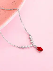 GIVA Rhodium-Plated 925 Sterling Silver Necklace