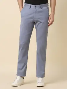 Allen Solly Men Mid-Rise Flat-Front Regular Fit Cotton Casual Trousers