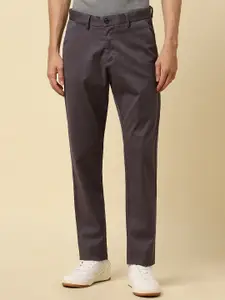 Allen Solly Men Mid-Rise Flat-Front Regular Fit Cotton Casual Trousers