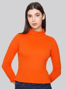 PLUSH PUSH THE FASHION High Neck Long Sleeves Top