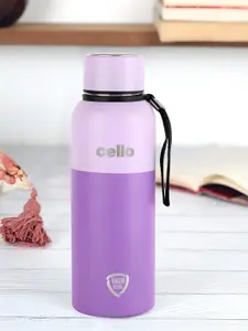 Cello Violet Colourblocked Stainless Steel Vacuum Insulated Water Bottle 550 ml