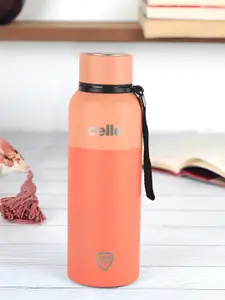 Cello Orange & Beige Colourblocked Stainless Steel Vacuum Insulated Water Bottle 550 ml