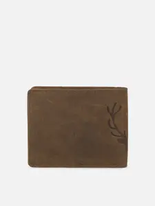 Allen Solly Men Textured Wrist Loop Leather Two Fold Wallet
