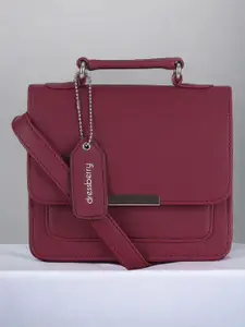DressBerry Red PU Oversized Structured Satchel