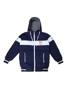 BAESD Boys Colourblocked Hooded Lightweight Puffer Jacket