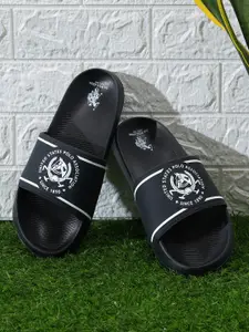 U.S. Polo Assn. Men Brand Logo Printed Sliders