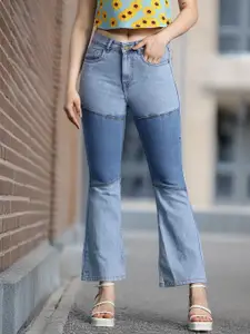 DressBerry Women Patch Detail Slim Flared Fit Stretchable Jeans