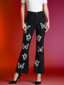 DressBerry Women Bootcut Printed Stretchable Jeans