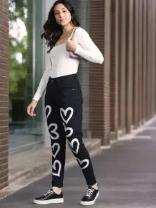 DressBerry Women Mom Fit Printed Stretchable Jeans