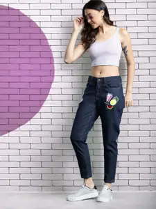 DressBerry Women Embellished Mom Fit Jeans